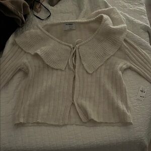 Old Navy Cream Women's Cardigan with Collar